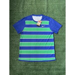 Nike Court Slam Tennis Shirt Carlos Alcaraz Men's Large Blue Green‎ FZ6934 539